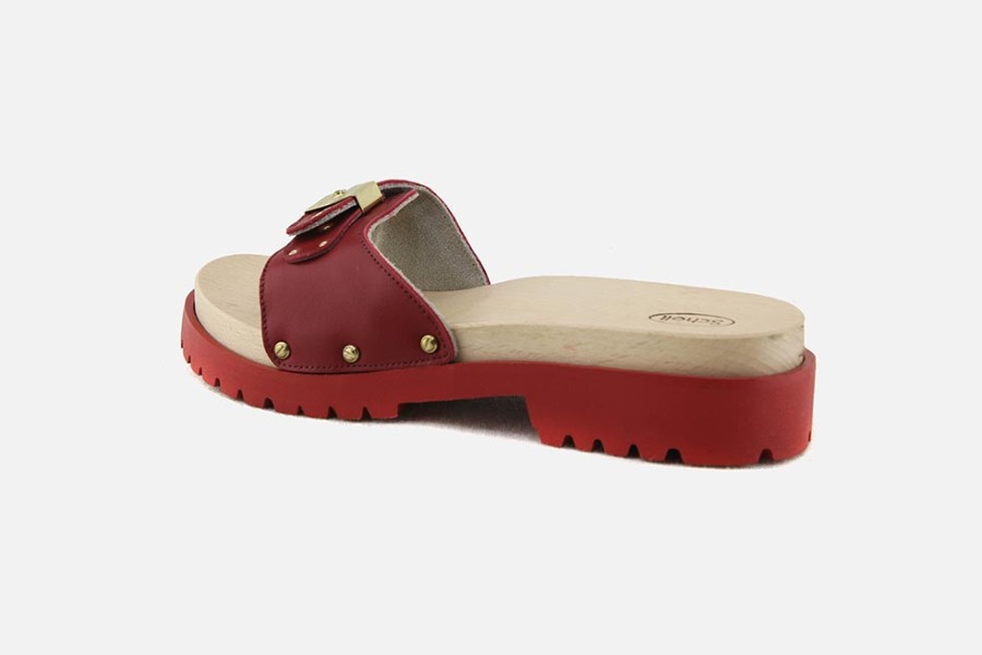 Women Scholl | Scholl - Pescura Red Red Sole Sandals On Labotte