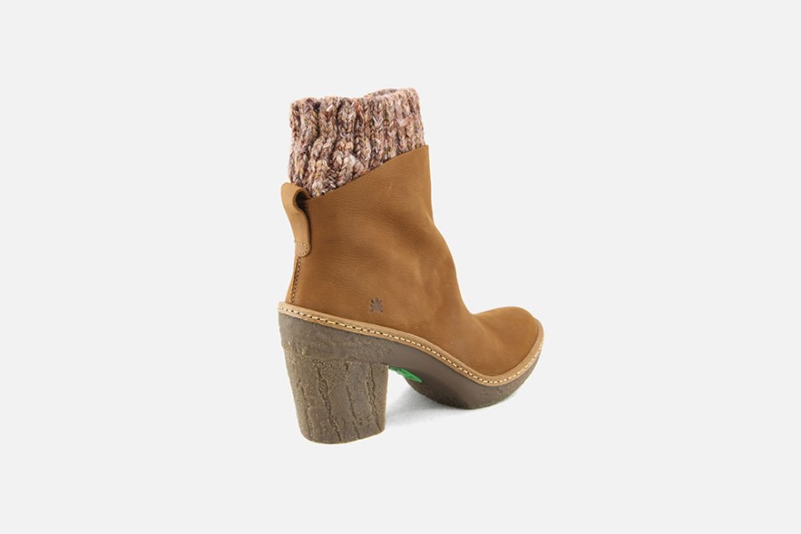 Women El Naturalista | El Naturalista - Haya Sock Wood Ankle Boots On Labotte