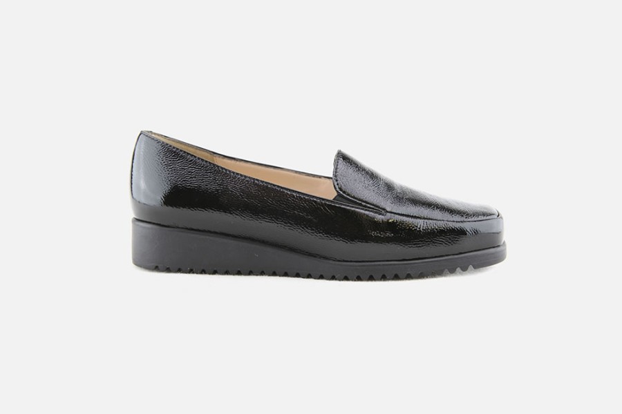 Women Marco | Marco - Cancale Vernis Noir Loafers On Labotte
