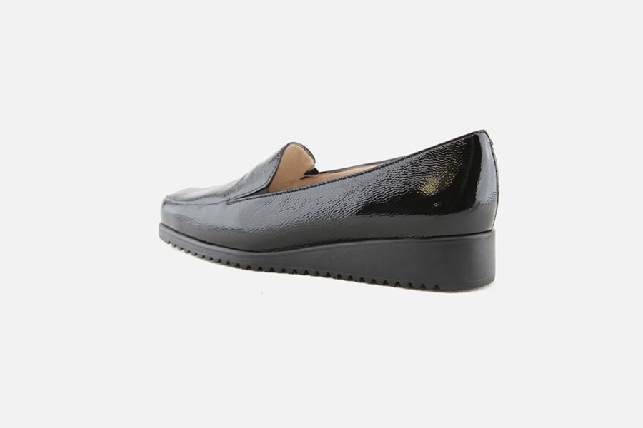 Women Marco | Marco - Cancale Vernis Noir Loafers On Labotte