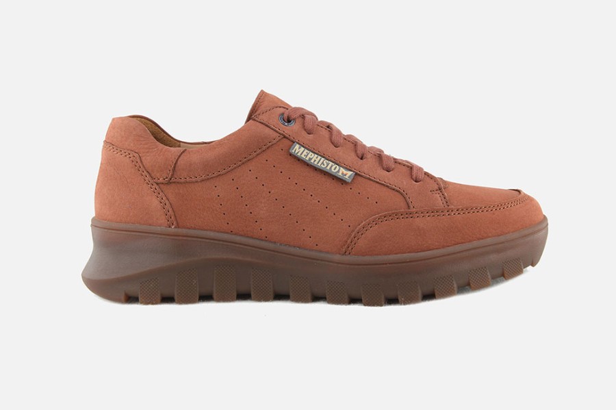 Men Mephisto | Mephisto - Flynn Rust Sneakers On Labotte