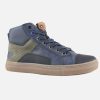 Boys Bellamy | Bellamy - Vitesse Bleu Kaki Lace-Up Boots On Labotte
