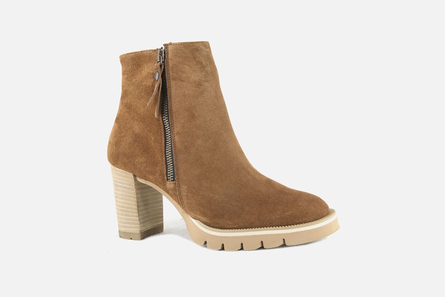 Women Paul Green | Paul Green - Pergola Boots Noisette Ankle Boots On Labotte