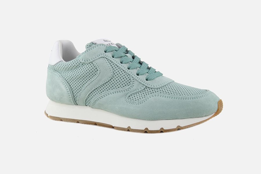 Women Voile Blanche | Voile Blanche - Julia Suede Mint Sneakers On Labotte