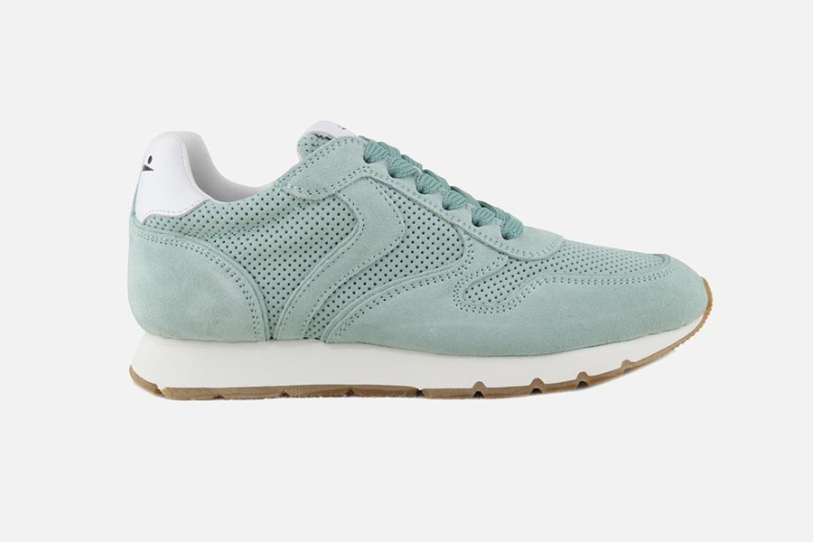 Women Voile Blanche | Voile Blanche - Julia Suede Mint Sneakers On Labotte