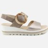 Women Gabor | Gabor - Lys Metallic Sandals On Labotte