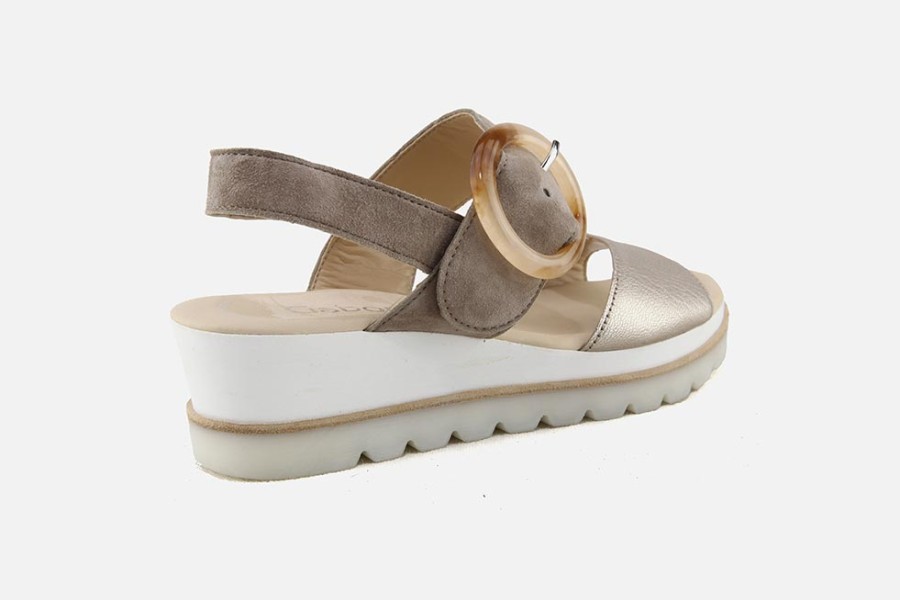 Women Gabor | Gabor - Lys Metallic Sandals On Labotte