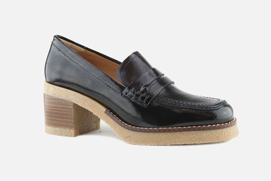 Women Jhay | Jhay - Verano Moc Lack Black Loafers On Labotte