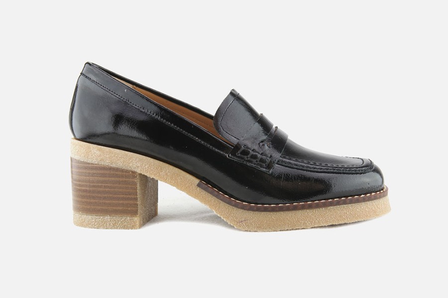 Women Jhay | Jhay - Verano Moc Lack Black Loafers On Labotte