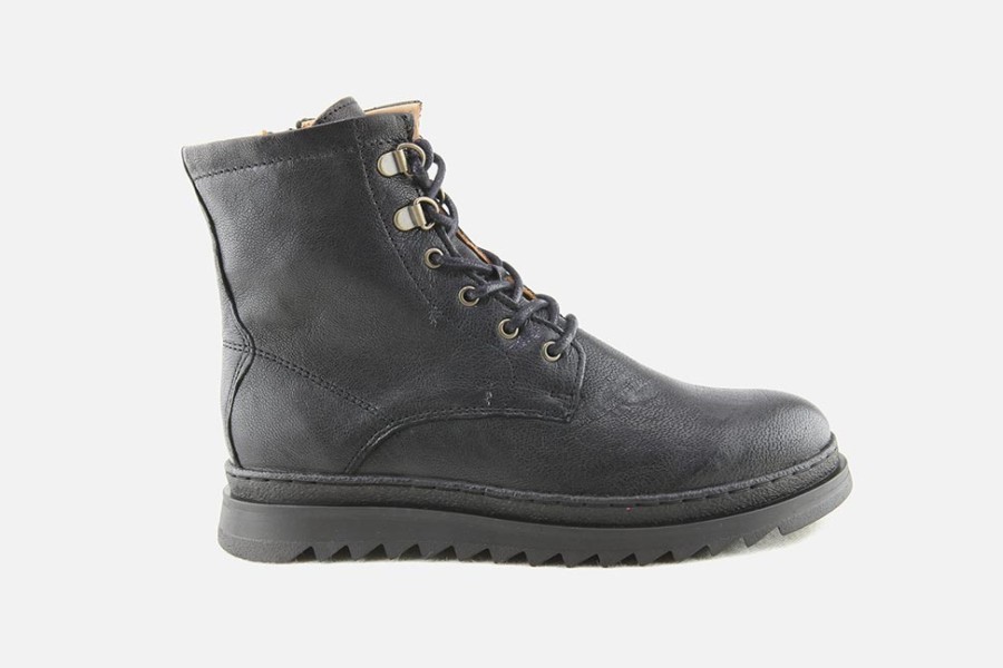 Girls Bisgaard | Bisgaard - Naomi Hi Lace Noir Lace-Up Boots On Labotte