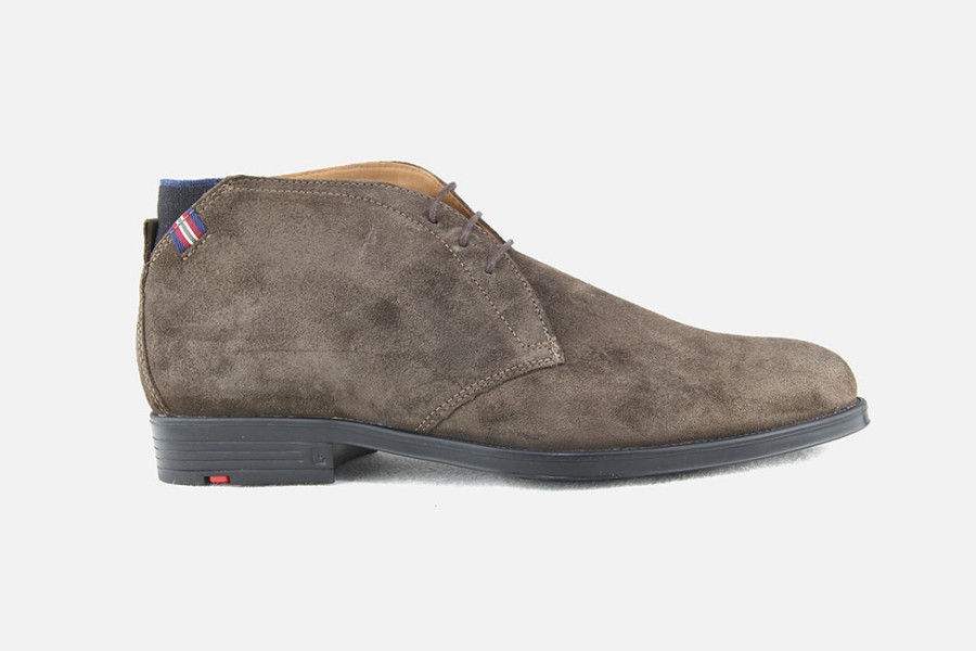 Men LLOYD | Lloyd - Patriot Daim Marron Lace-Up Boots On Labotte