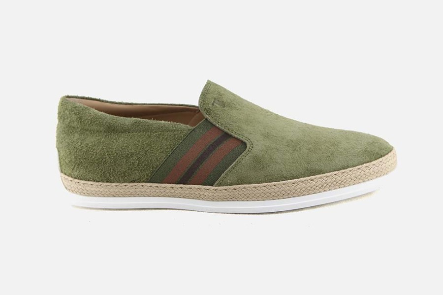 Men Tod's | Tod'S - Pantofola Slip On Strap Vert Loafers On Labotte
