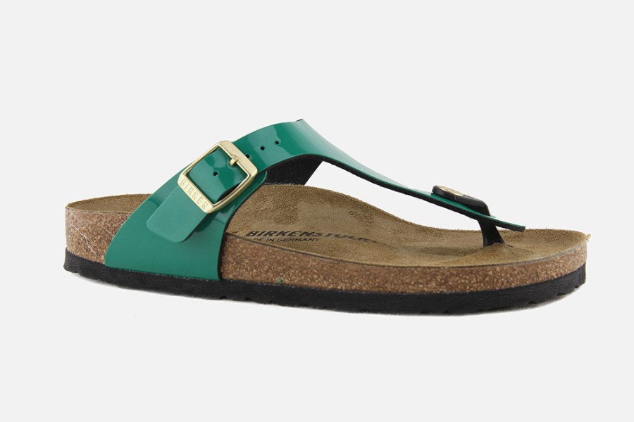 Women Birkenstock | Birkenstock - Gizeh Birko Digital Green Sandals On Labotte