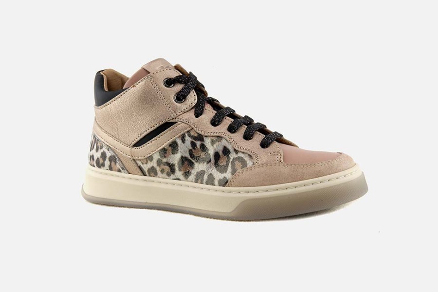 Girls Romagnoli | Romagnoli - Leopardine Rosa Lace-Up Boots On Labotte