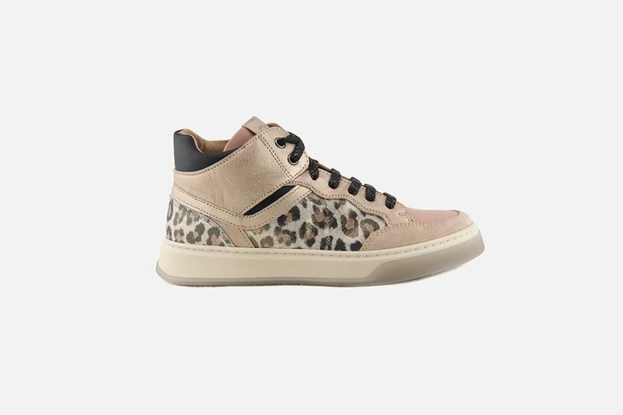 Girls Romagnoli | Romagnoli - Leopardine Rosa Lace-Up Boots On Labotte