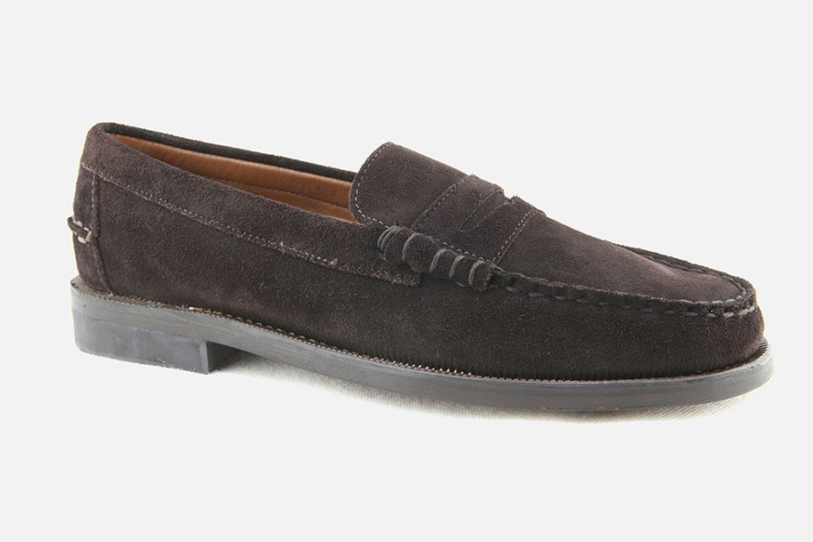 Men Sebago | Sebago - Dan Classic Suede Brown Loafers On Labotte