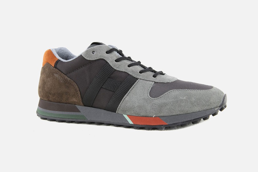 Men Hogan | Hogan - Hogan H383 Grey Brown Sneakers On Labotte