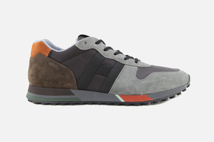 Men Hogan | Hogan - Hogan H383 Grey Brown Sneakers On Labotte