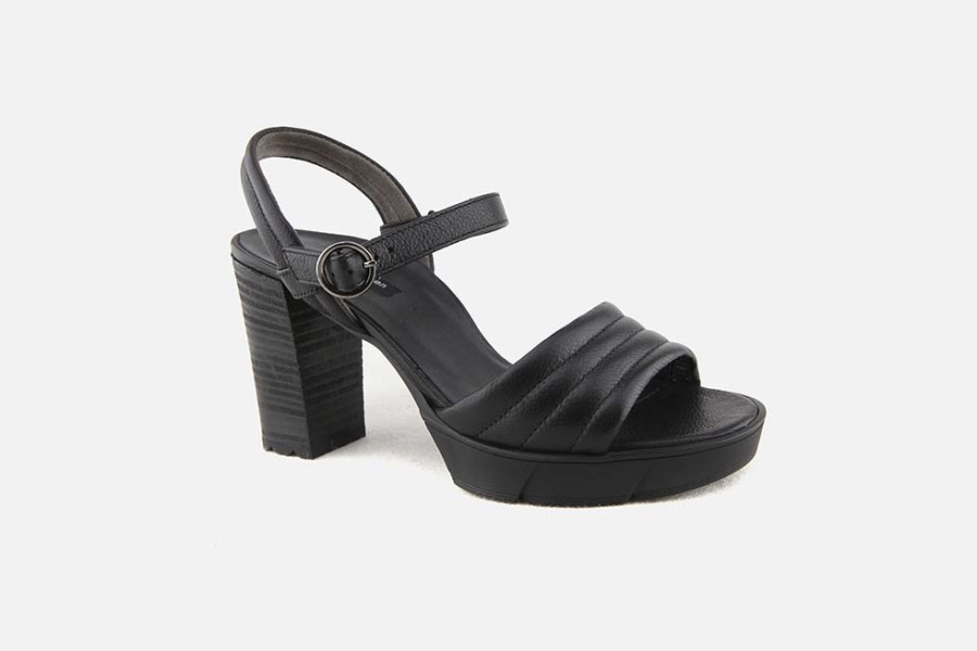Women Paul Green | Paul Green - Parasol Noir Sandals On Labotte