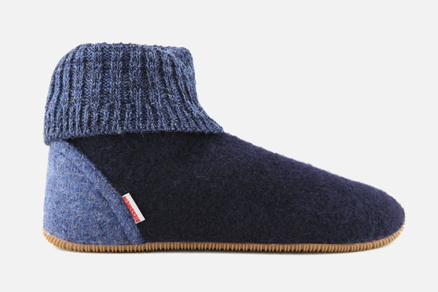 Women Giesswein | Giesswein - Laponia 2 Bleu High Slippers On Labotte