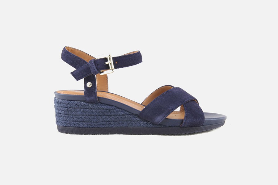 Women Geox | Geox - Ischia Sandale All Navy Sandals On Labotte