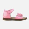 Girls Romagnoli | Romagnoli - Anemone Vernis Rose Sandals On Labotte