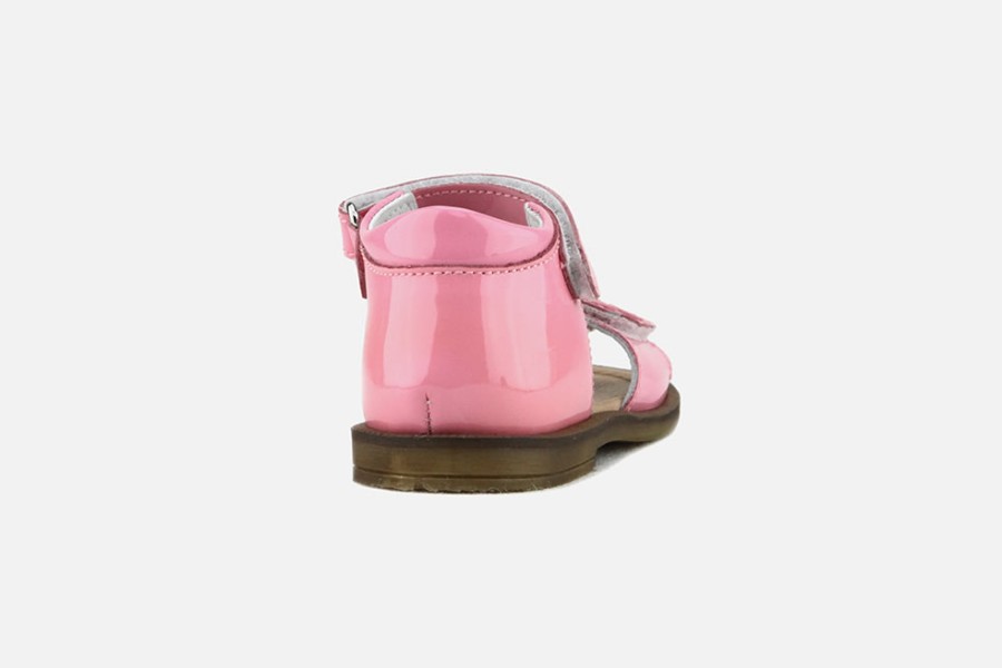 Girls Romagnoli | Romagnoli - Anemone Vernis Rose Sandals On Labotte