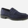 Men Fratelli Rossetti | Fratelli Rossetti - Reno Daim Bleu Loafers On Labotte