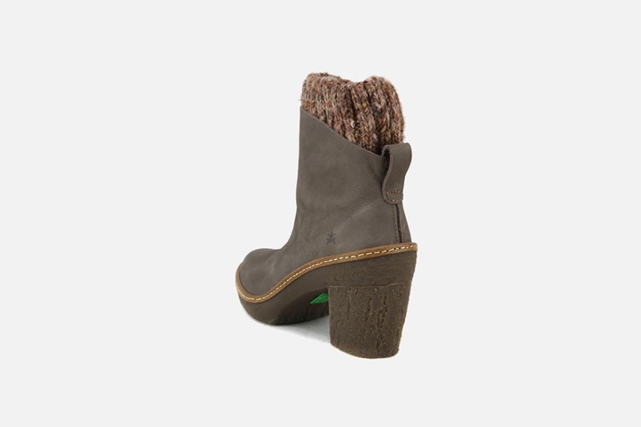 Women El Naturalista | El Naturalista - Haya Sock Grey Ankle Boots On Labotte