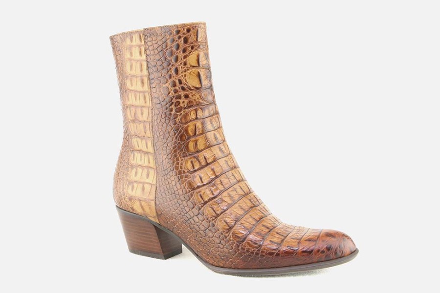 Women Pertini | Pertini - Ragona Croco Terra Ankle Boots On Labotte
