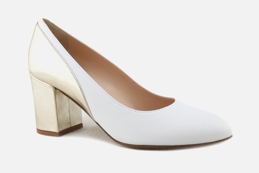 Women Moments By Content | Moments By Content - Anemone White Champagne Pumps On Labotte