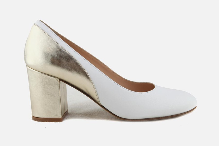 Women Moments By Content | Moments By Content - Anemone White Champagne Pumps On Labotte