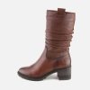 Women Paula Urban | Paula Urban - Macadam Mid Brown Boots On Labotte