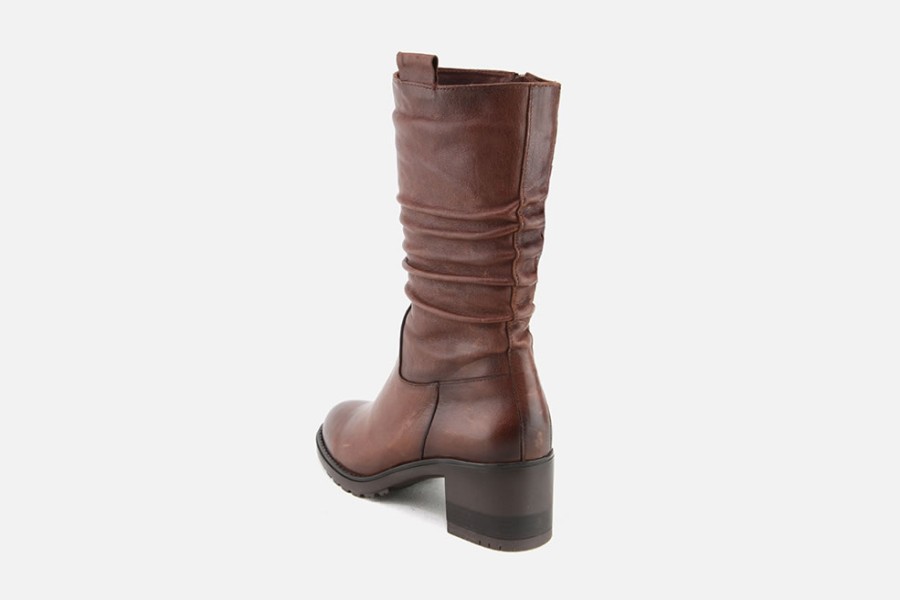 Women Paula Urban | Paula Urban - Macadam Mid Brown Boots On Labotte