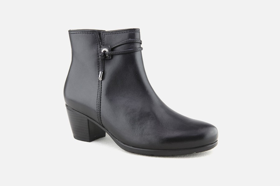 Women Gabor | Gabor - Joconda Lisse Noir Ankle Boots On Labotte