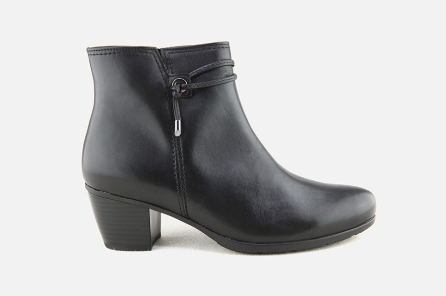 Women Gabor | Gabor - Joconda Lisse Noir Ankle Boots On Labotte