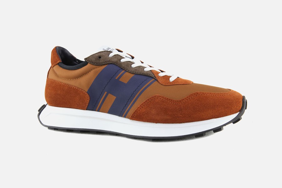 Men Hogan | Hogan - Hogan H601 Rust Blue Sneakers On Labotte