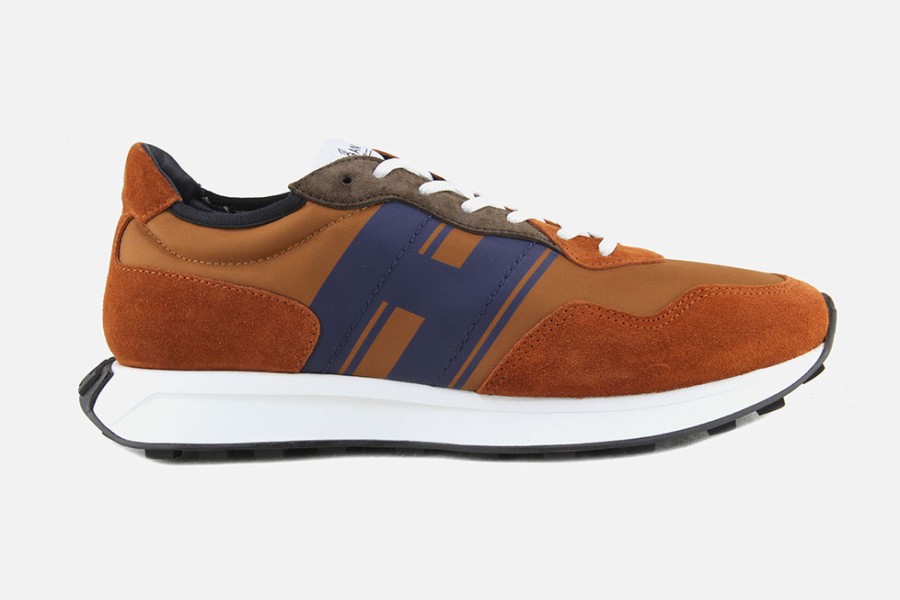 Men Hogan | Hogan - Hogan H601 Rust Blue Sneakers On Labotte