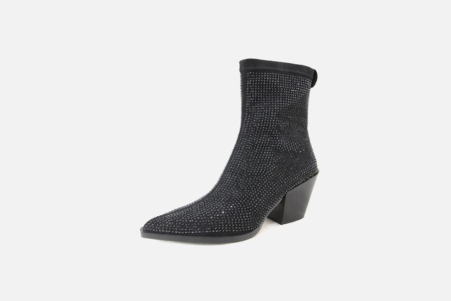 Women Pedro Miralles | Pedro Miralles - Forget Me Not Perle Noir Ankle Boots On Labotte