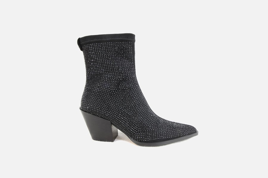 Women Pedro Miralles | Pedro Miralles - Forget Me Not Perle Noir Ankle Boots On Labotte