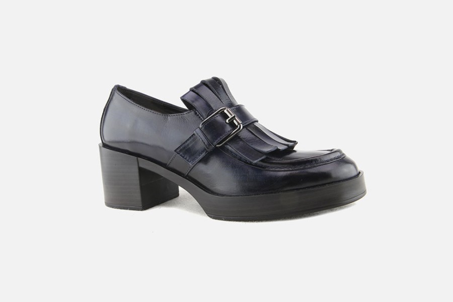 Women Pons Quintana | Pons Quintana - Tabatah Moc Fringe Deep Blue Loafers On Labotte