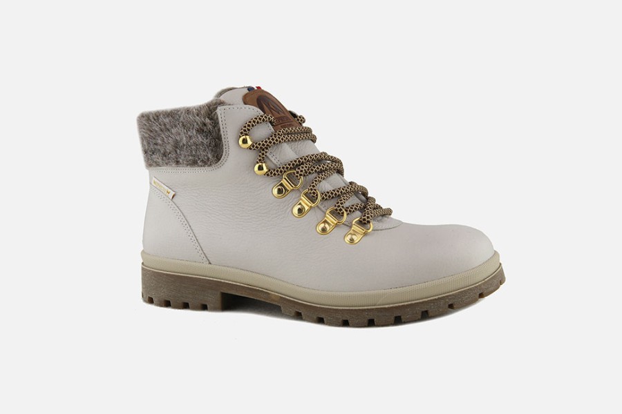 Women Mephisto | Mephisto - Zelda Offwhite Lace-Up Boots On Labotte