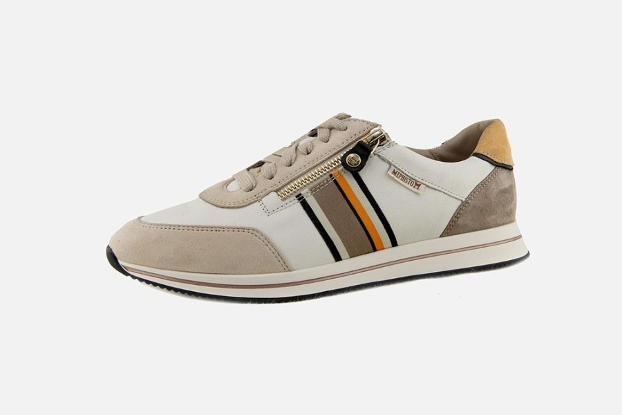 Women Mephisto | Mephisto - Lucille Sand Orange Sneakers On Labotte