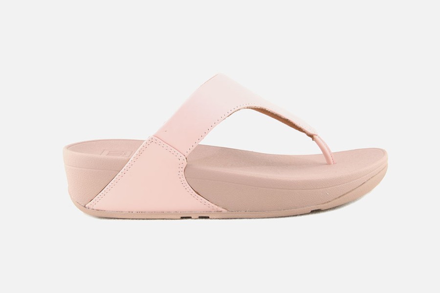 Women Fitflop | Fitflop - Lulu Pink Leather Sandals On Labotte