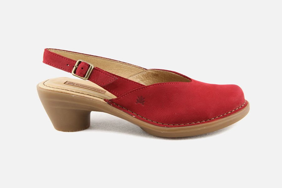 Women El Naturalista | El Naturalista - Aqua Sling Cherry Pumps On Labotte