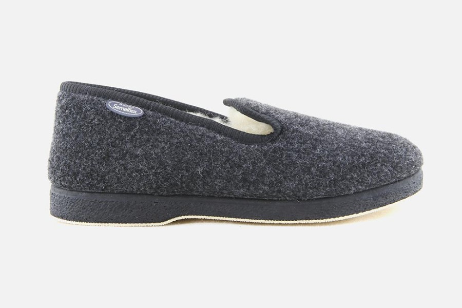 Men Semelflex | Semelflex - Bienocho Uni Gris Charentaises On Labotte