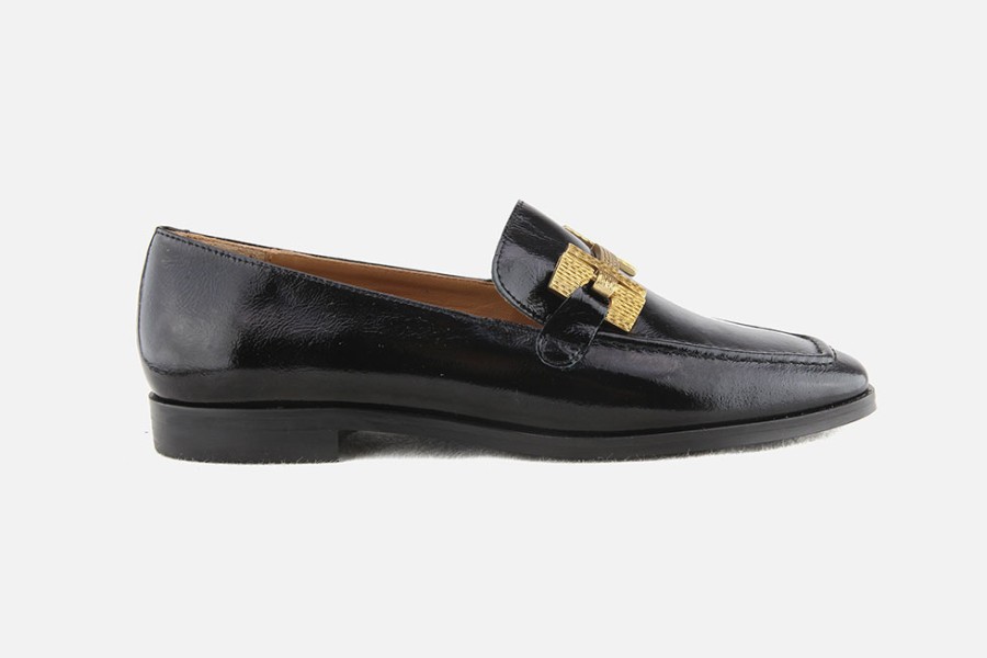Women Jhay | Jhay - Venise Noir Or Loafers On Labotte