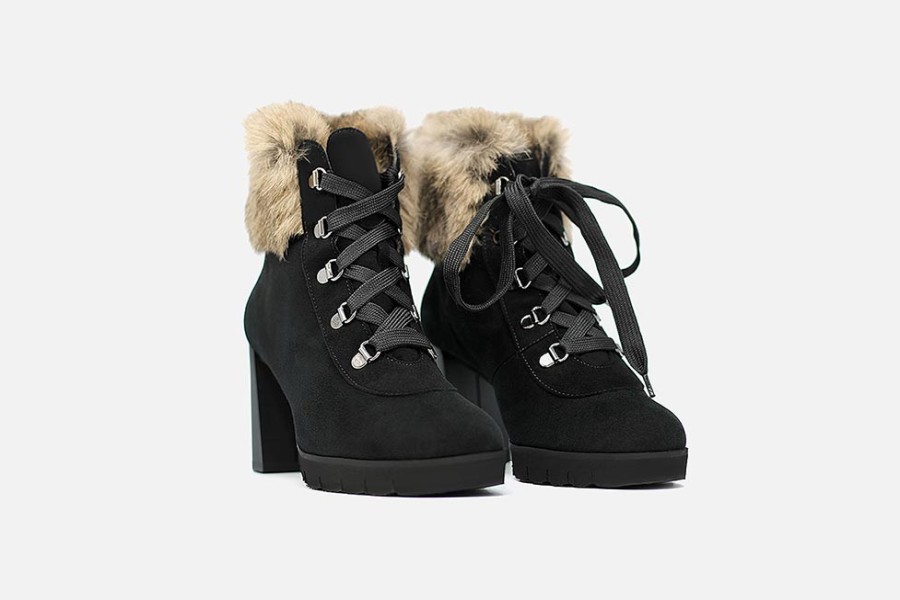 Women Brunate | Brunate - Beauvilliers Noir Lace-Up Boots On Labotte