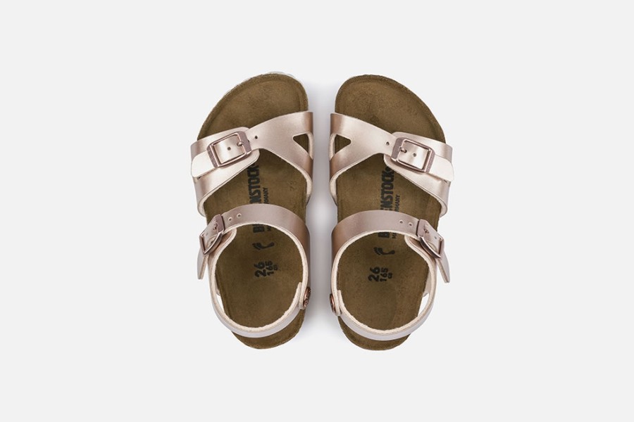 Girls Birkenstock | Birkenstock - Rio Metallic Copper Sandals On Labotte