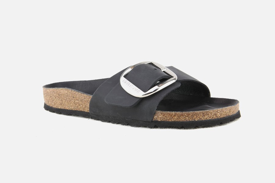 Women Birkenstock | Birkenstock - Madrid Big Buckle Noir Sandals On Labotte